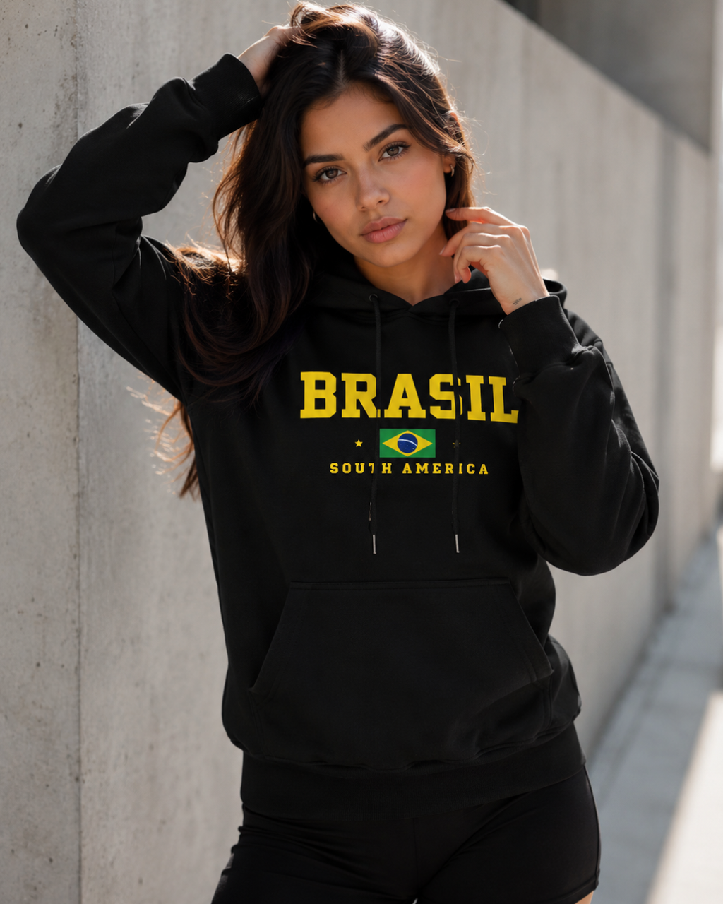 Moletom Brasil South America Bandeira Nacional Estilo Urbano