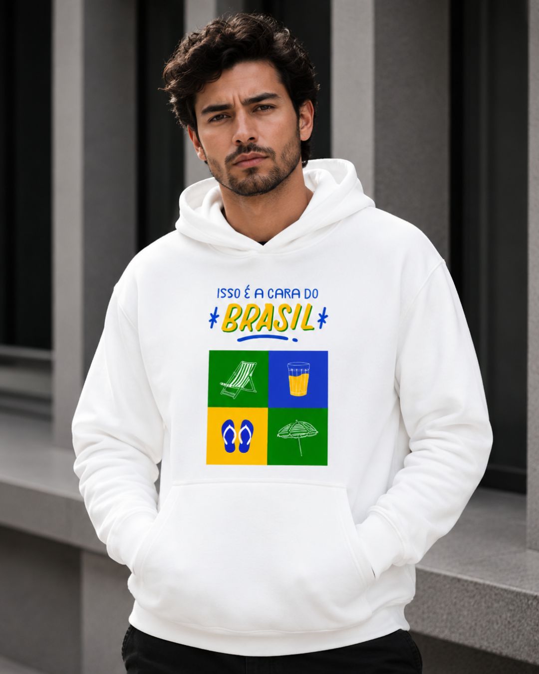 Moletom Brasil Cara Do Brasil Ícones Com Capuz Casual Urbano