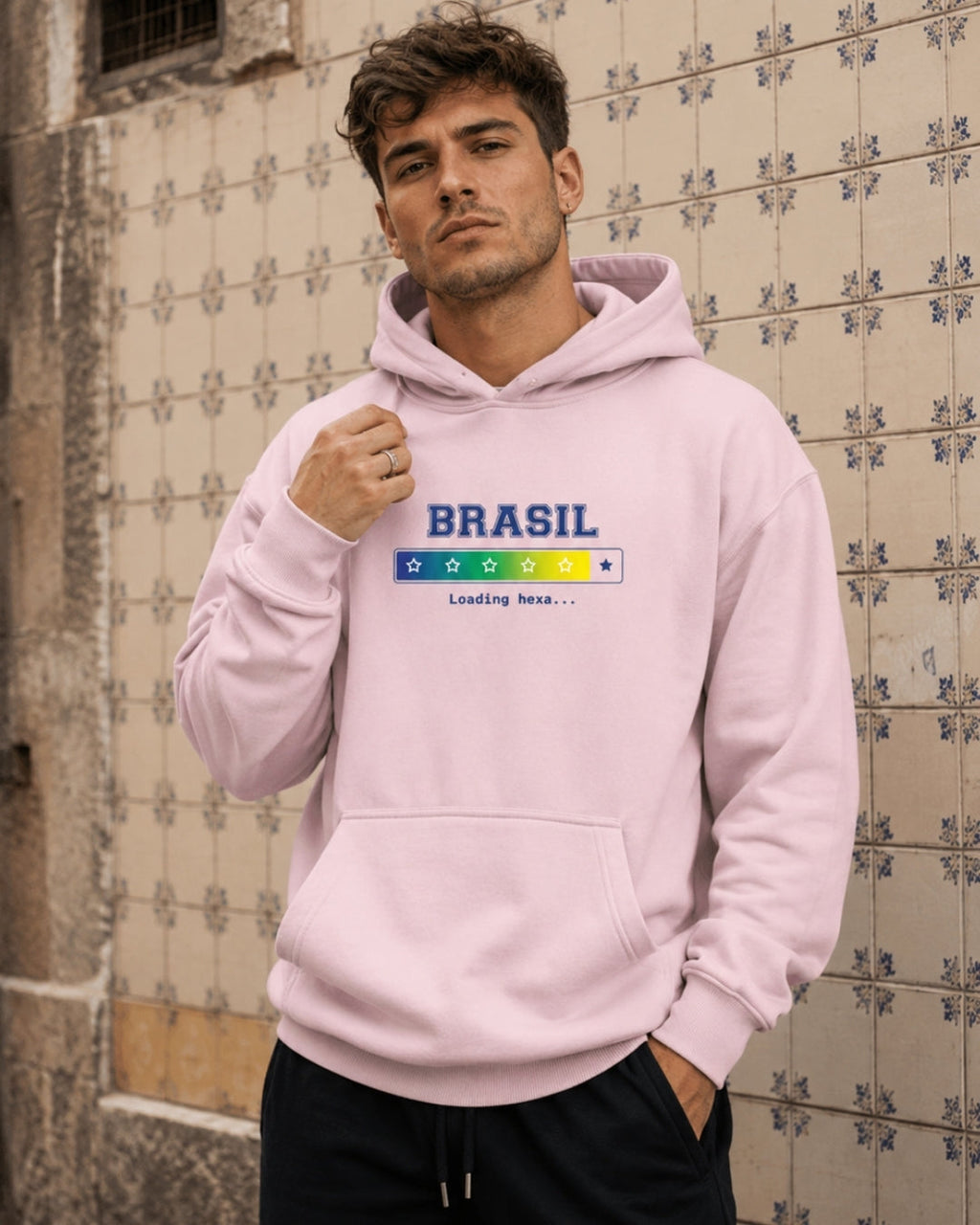 Conjunto Brasil Loading Hexa Com Calça Jogger Estilo Casual Urbano