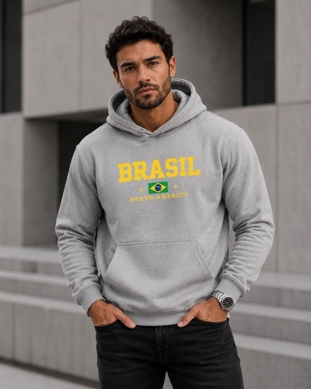 Moletom Brasil South America Bandeira Nacional Estilo Urbano