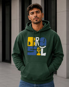 Moletom Brasil Lettering Curvo Com Estrelas Estilo Casual Urbano