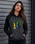 Moletom Brasil 10 Estampa Bandeira Com Capuz Raglan Casual