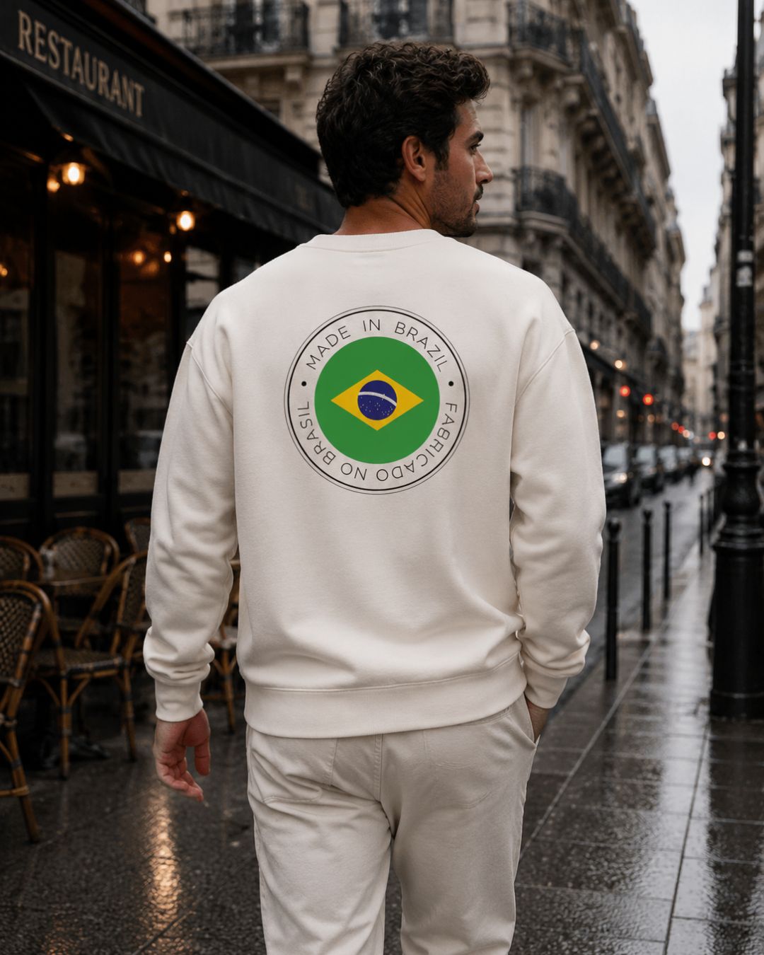 Moletom Brasil Made In Brazil Estampa Circular Costas Casual Urbano