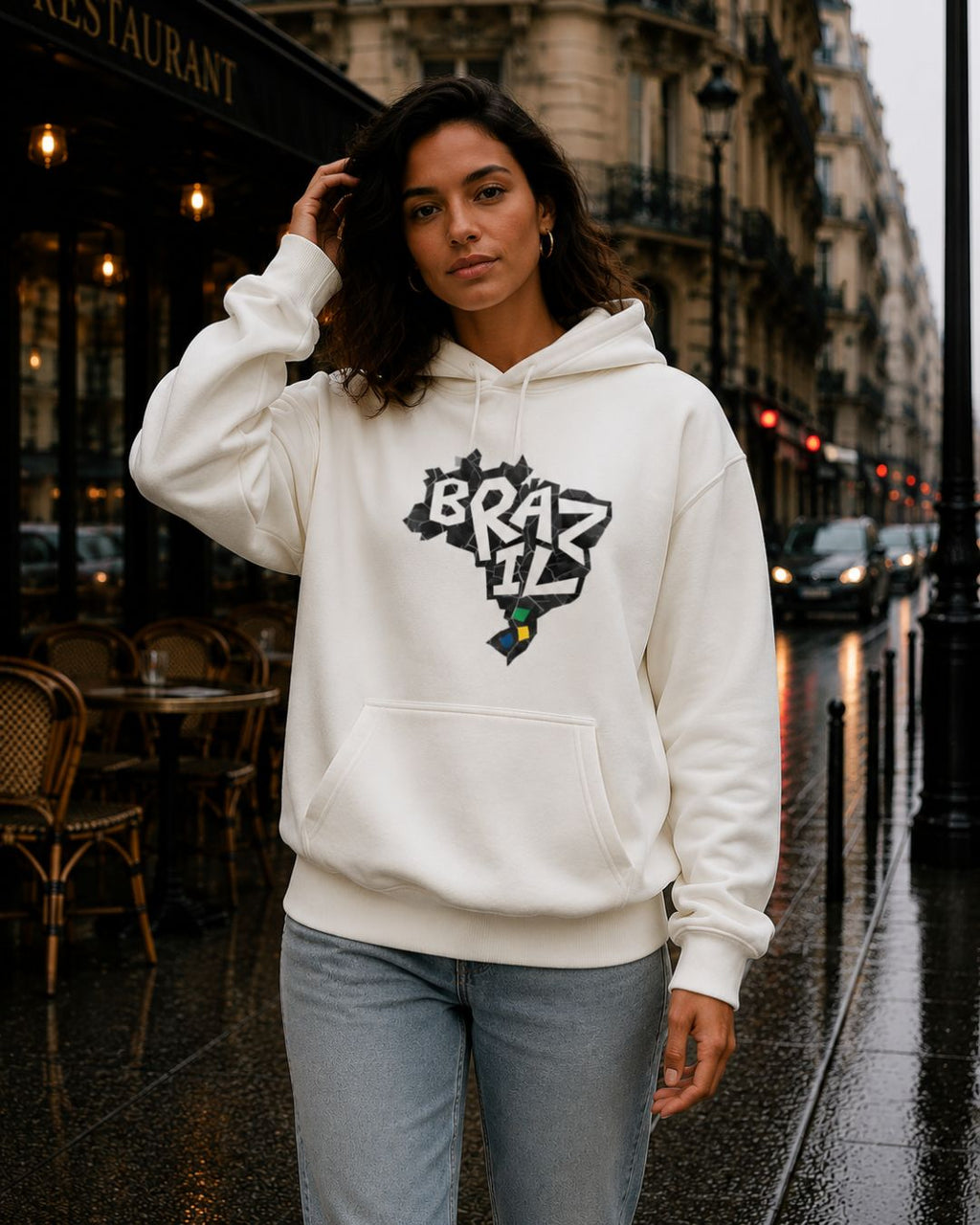 Moletom Brasil Mapa Nacional Com Capuz Estilo Casual Urbano