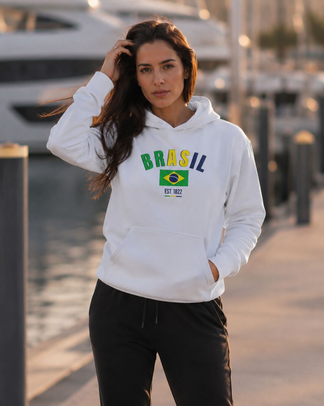 Conjunto Brasil Estampa Colorida Com Calça Jogger Estilo Casual Urbano