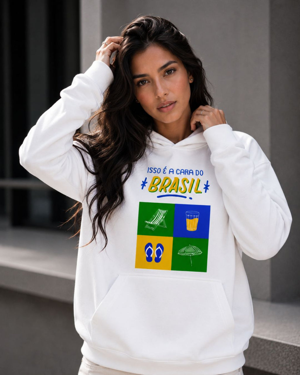 Moletom Brasil Cara Do Brasil Ícones Com Capuz Casual Urbano
