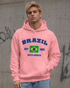 Moletom Brasil South America Estampa Universitária Com Capuz Casual