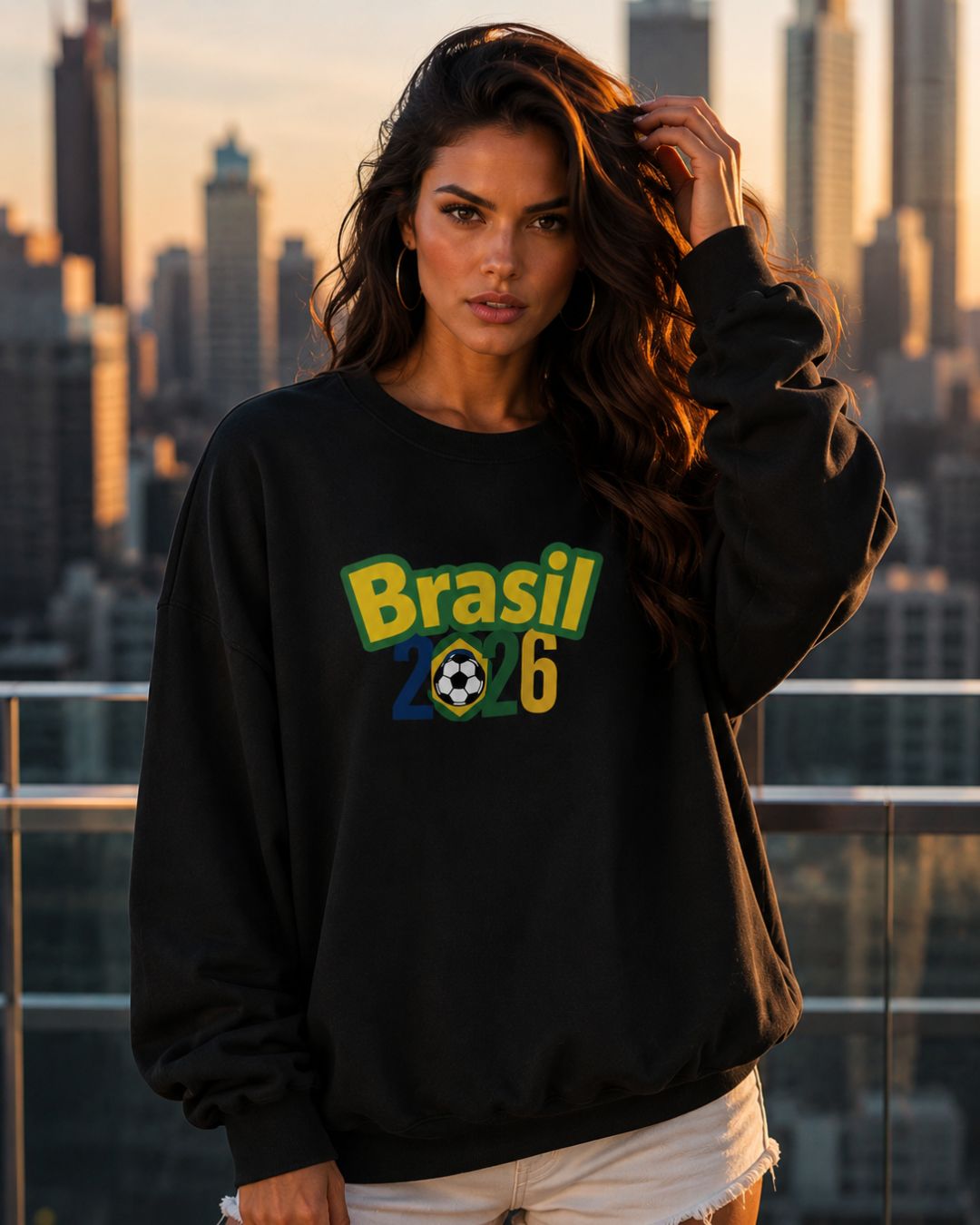 Moletom Brasil Lettering Colorido Estilo Casual Urbano Moderno
