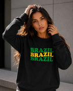 Moletom Brasil Triplo Lettering Estilo Casual Urbano Moderno