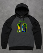 Moletom Brasil 10 Estampa Bandeira Com Capuz Raglan Casual