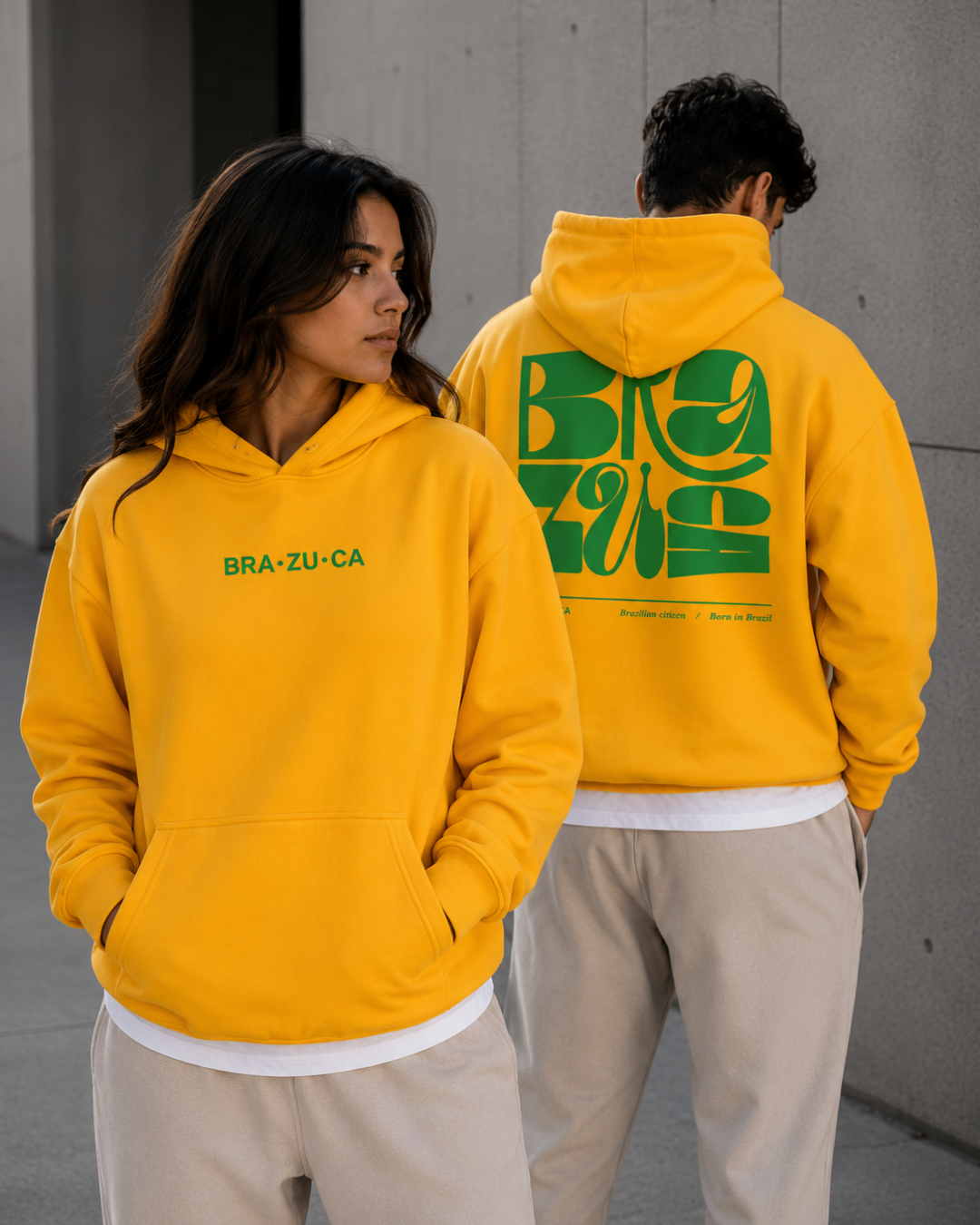 Moletom Brasil Bra Zu Ca Estampa Costas Com Capuz Casual