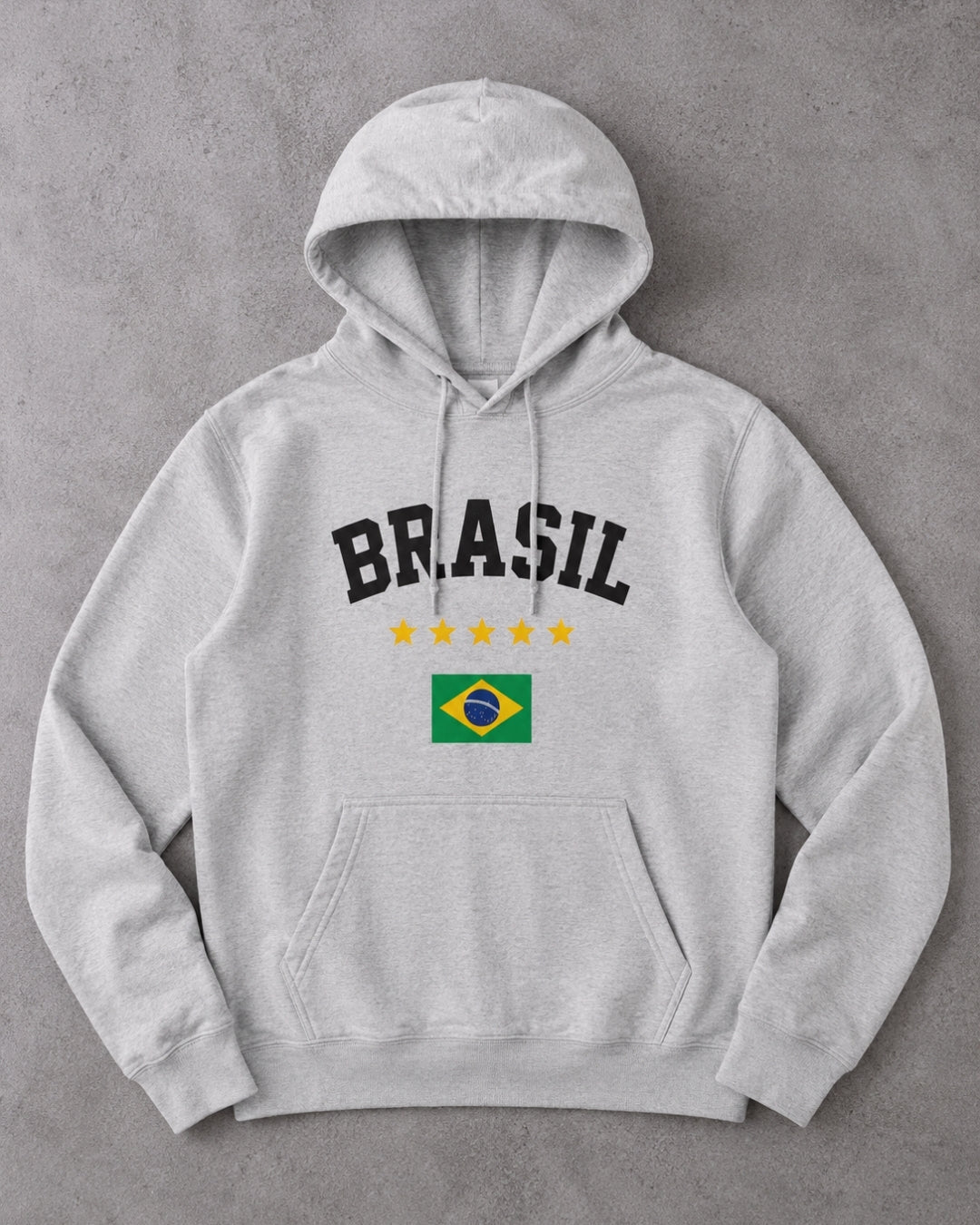 Moletom Brasil Estampa Clássica Com Bandeira E Capuz Casual