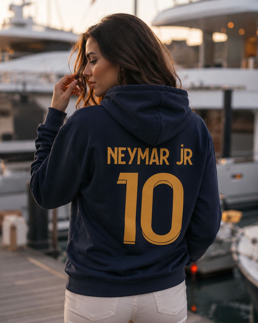Moletom Neymar Jr 10 Brasil Estampa Costas Com Capuz Casual