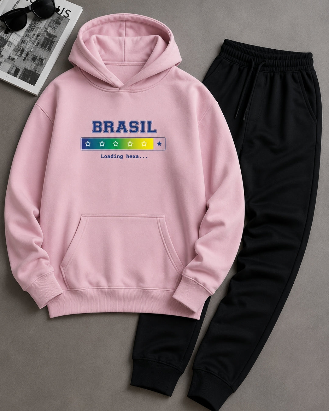 Conjunto Brasil Loading Hexa Com Calça Jogger Estilo Casual Urbano