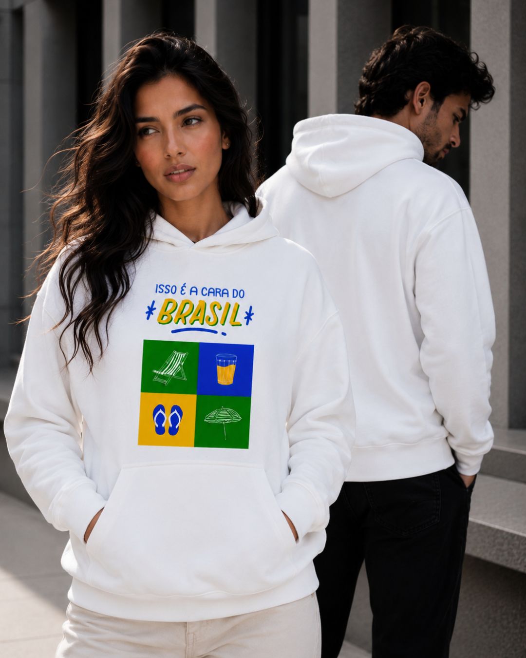 Moletom Brasil Cara Do Brasil Ícones Com Capuz Casual Urbano
