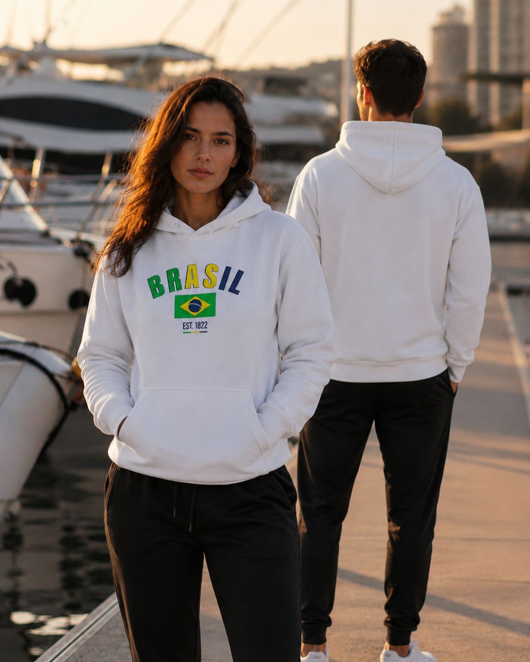 Conjunto Brasil Estampa Colorida Com Calça Jogger Estilo Casual Urbano
