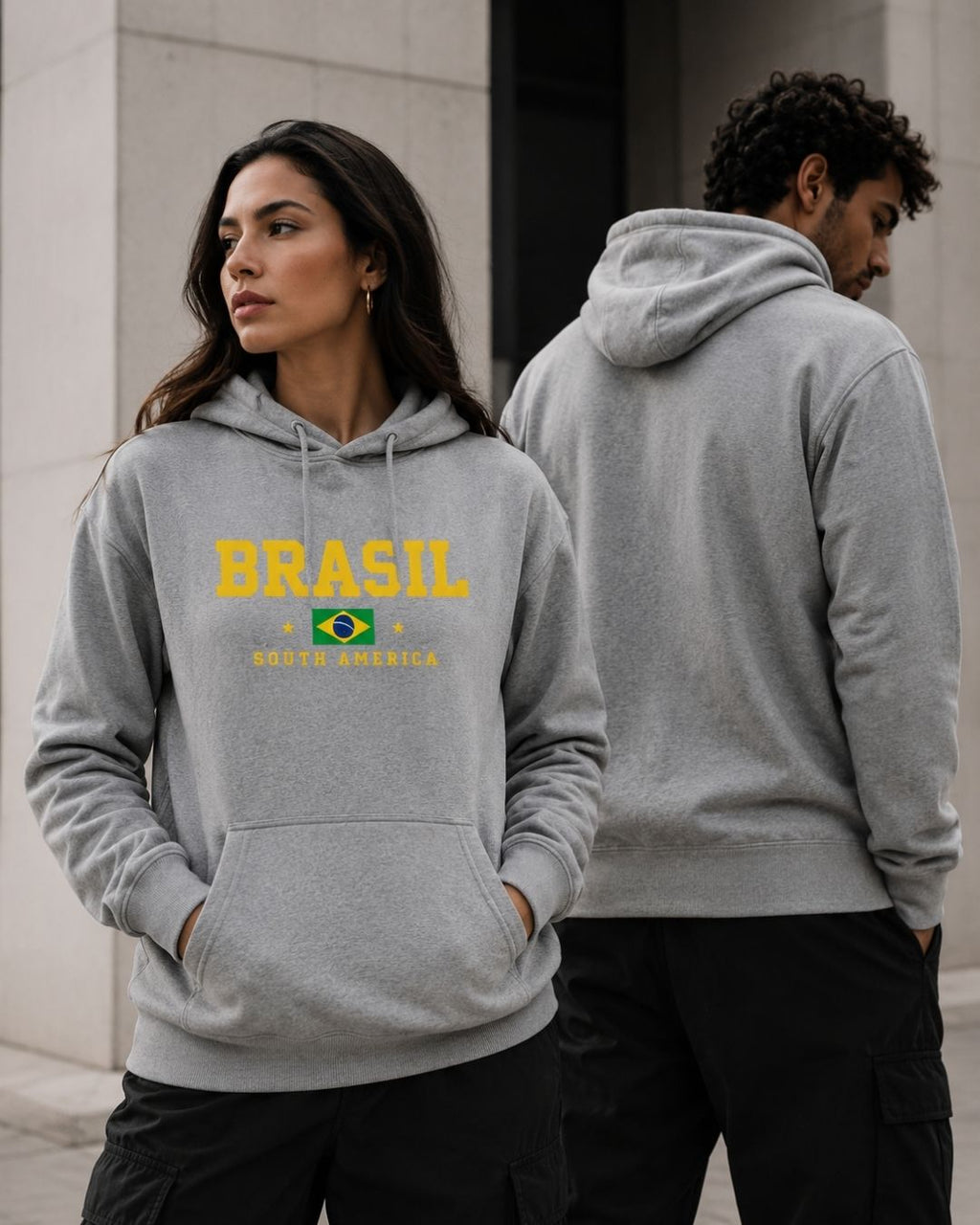 Moletom Brasil South America Bandeira Nacional Estilo Urbano