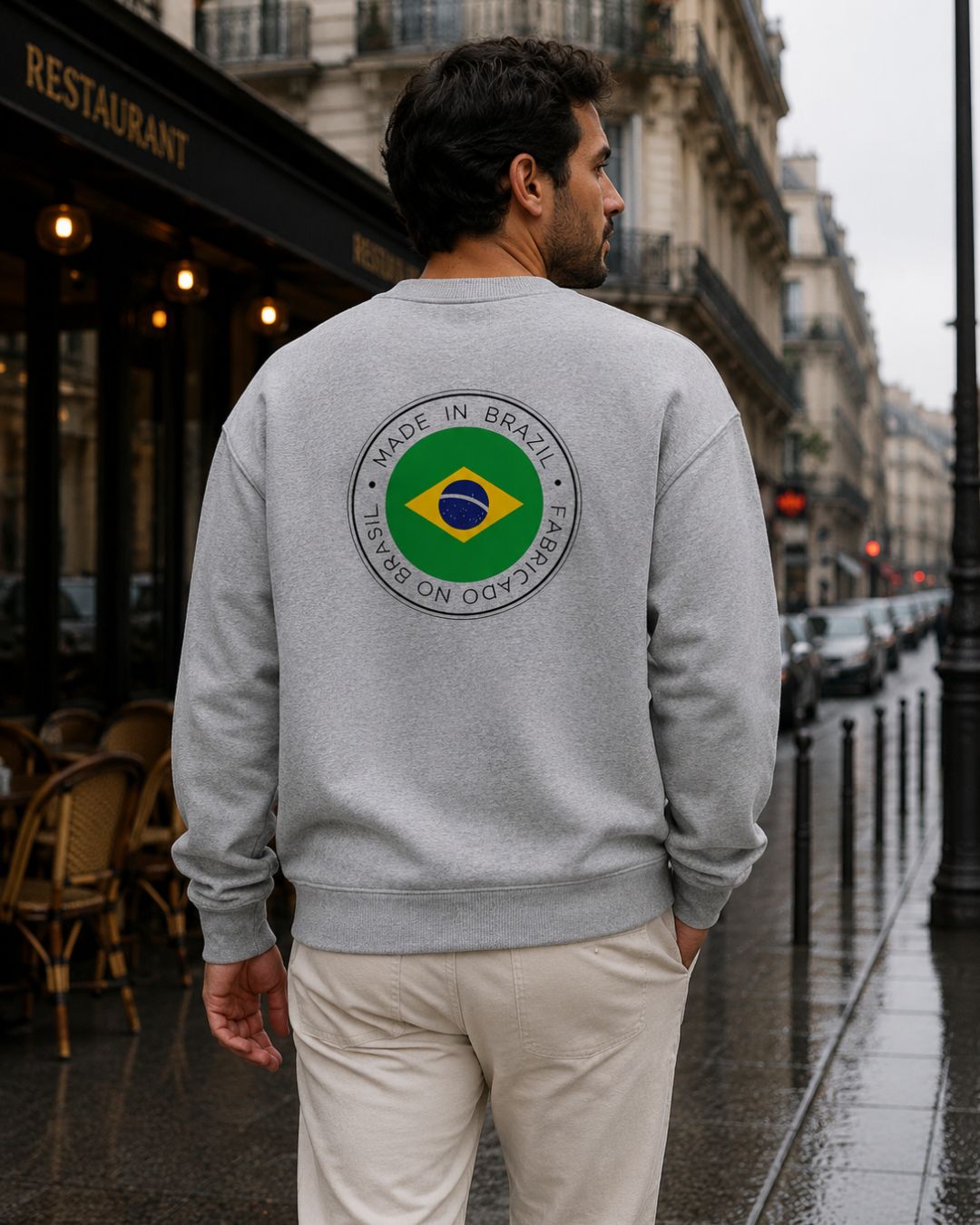 Moletom Brasil Made In Brazil Estampa Circular Costas Casual Urbano