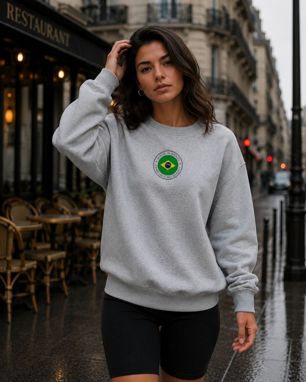 Moletom Brasil Made In Brazil Estampa Circular Costas Casual Urbano