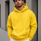 Moletom Básico Com Capuz E Bolso Canguru Casual Urbano