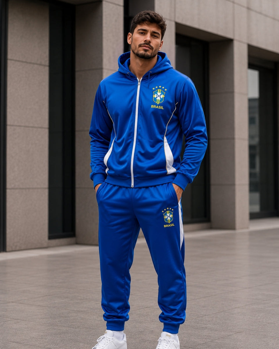 Conjunto Brasil Esportivo Jaqueta Com Zíper E Calça Jogger