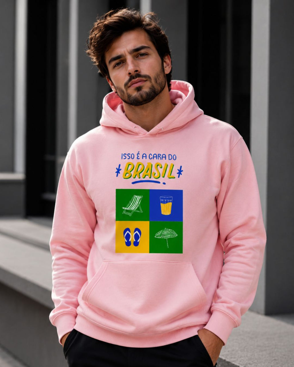 Moletom Brasil Cara Do Brasil Ícones Com Capuz Casual Urbano