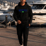 Conjunto Moletom Brasil Universitário Com Calça Jogger Casual