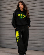 Conjunto Brasil Universitário Com Calça Wide Leg Casual Urbano