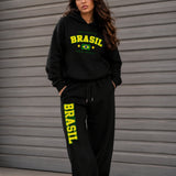 Conjunto Brasil Universitário Com Calça Wide Leg Casual Urbano