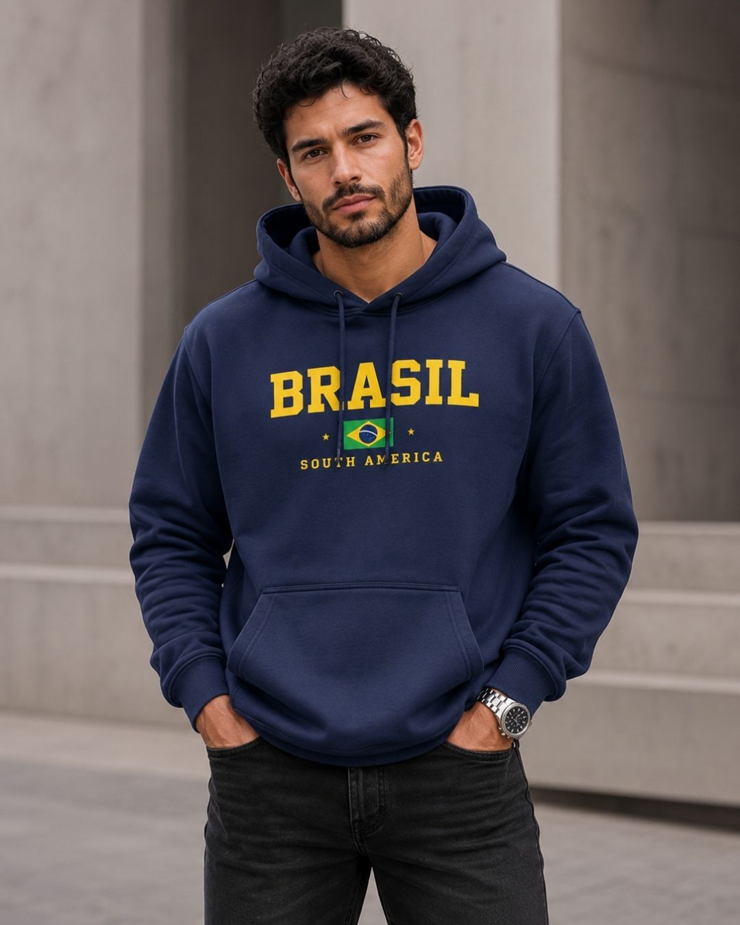 Moletom Brasil South America Bandeira Nacional Estilo Urbano