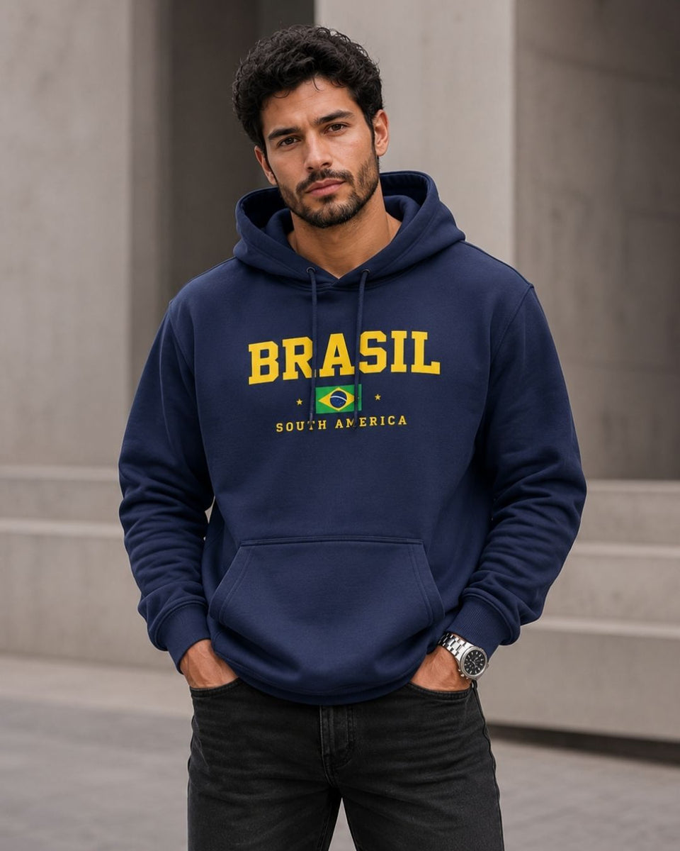 Moletom Brasil South America Estampa Bandeira Casual Moderna