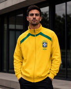 Moletom Brasil Jaqueta Com Zíper Escudo Nacional Casual