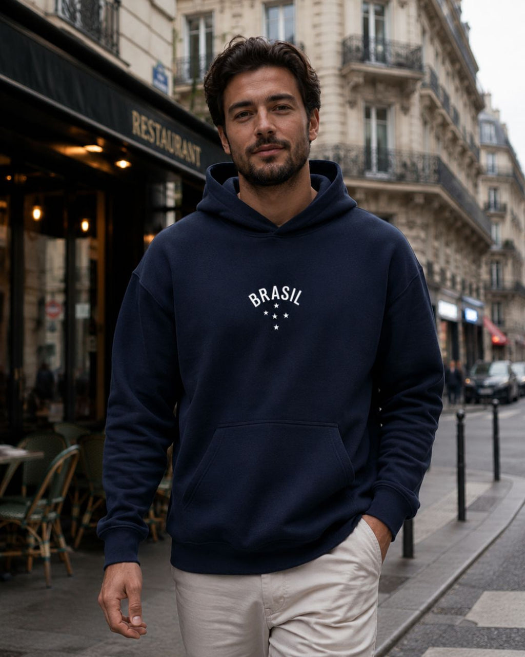 Moletom Brasil Minimalista Com Estrelas Estilo Casual Urbano
