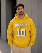 Moletom Brasil World 10 Estampa Futebol Com Capuz Casual