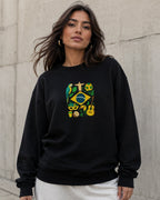 Moletom Brasil Cultura Nacional Com Símbolos Estilo Casual Urbano