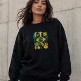 Moletom Brasil Cultura Nacional Com Símbolos Estilo Casual Urbano