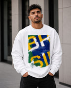 Moletom Brasil Arte Abstrata Com Pinceladas Casual Urbano