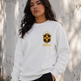 Moletom Brasil Escudo CBF Com Estrelas Estilo Casual Urbano