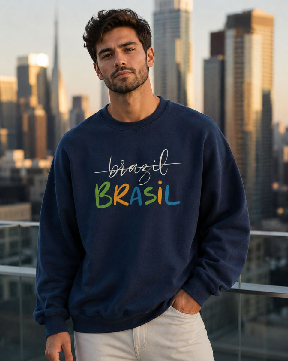 Moletom Brasil Lettering Colorido Moderno Casual Urbano