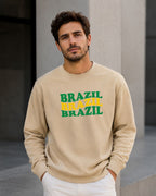 Moletom Brasil Triplo Lettering Estilo Casual Urbano Moderno
