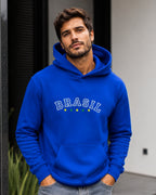 Moletom Brasil Estampa Universitária Com Capuz Casual Urbano