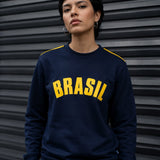 Moletom Brasil Estampa Universitária Frontal Estilo Casual Urbano