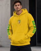 Moletom Brasil Escudo Canarinho Manga Estampada Esportiva