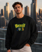 Moletom Brasil Lettering Colorido Com Capuz Casual Urbano
