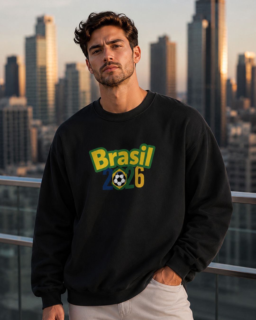 Moletom Brasil Lettering Colorido Com Capuz Casual Urbano
