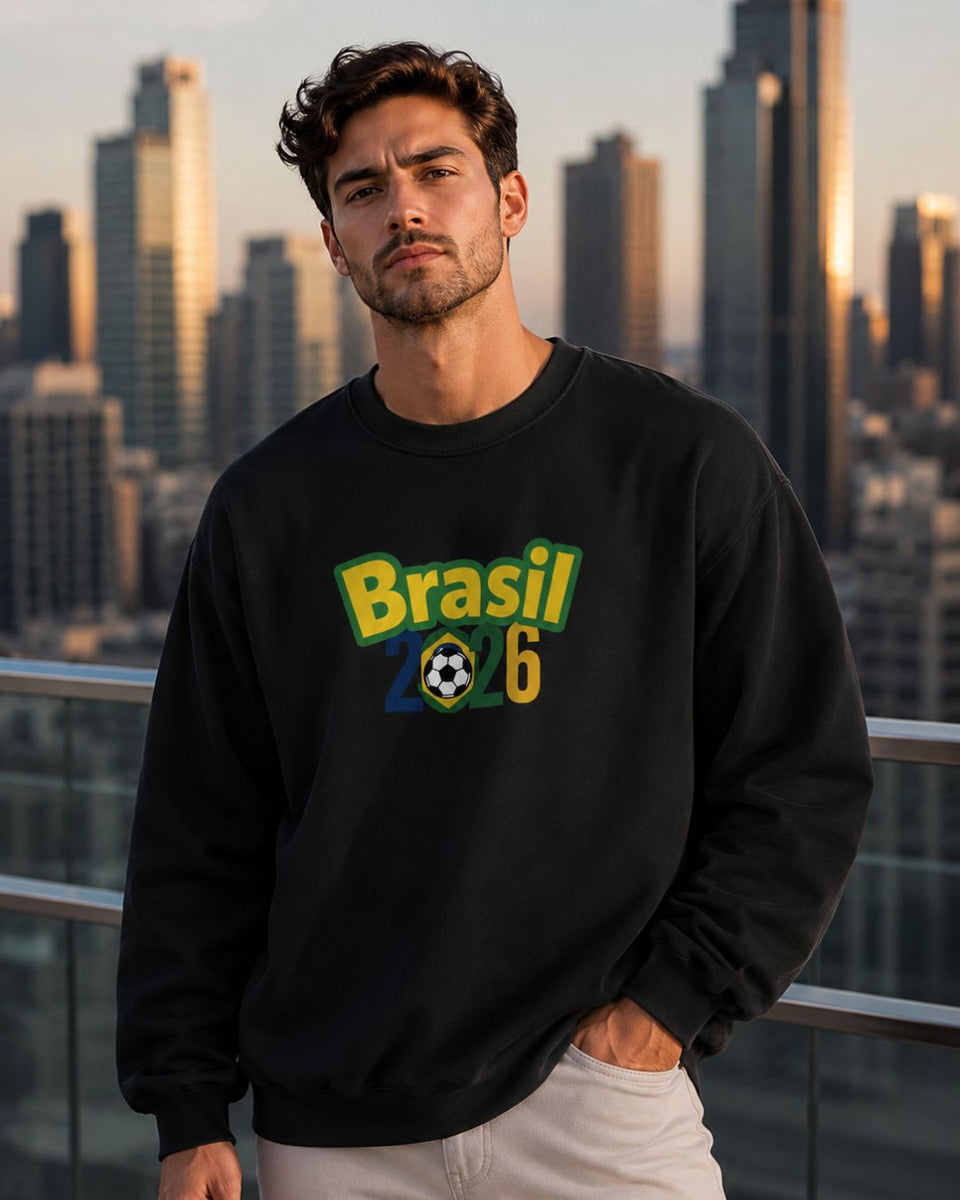 Moletom Brasil Lettering Colorido Estilo Casual Com Capuz