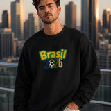 Moletom Brasil Lettering Colorido Com Capuz Casual Urbano