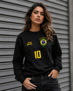 Moletom Brasil 10 Escudo Nacional Estilo Casual Esportivo Urbano