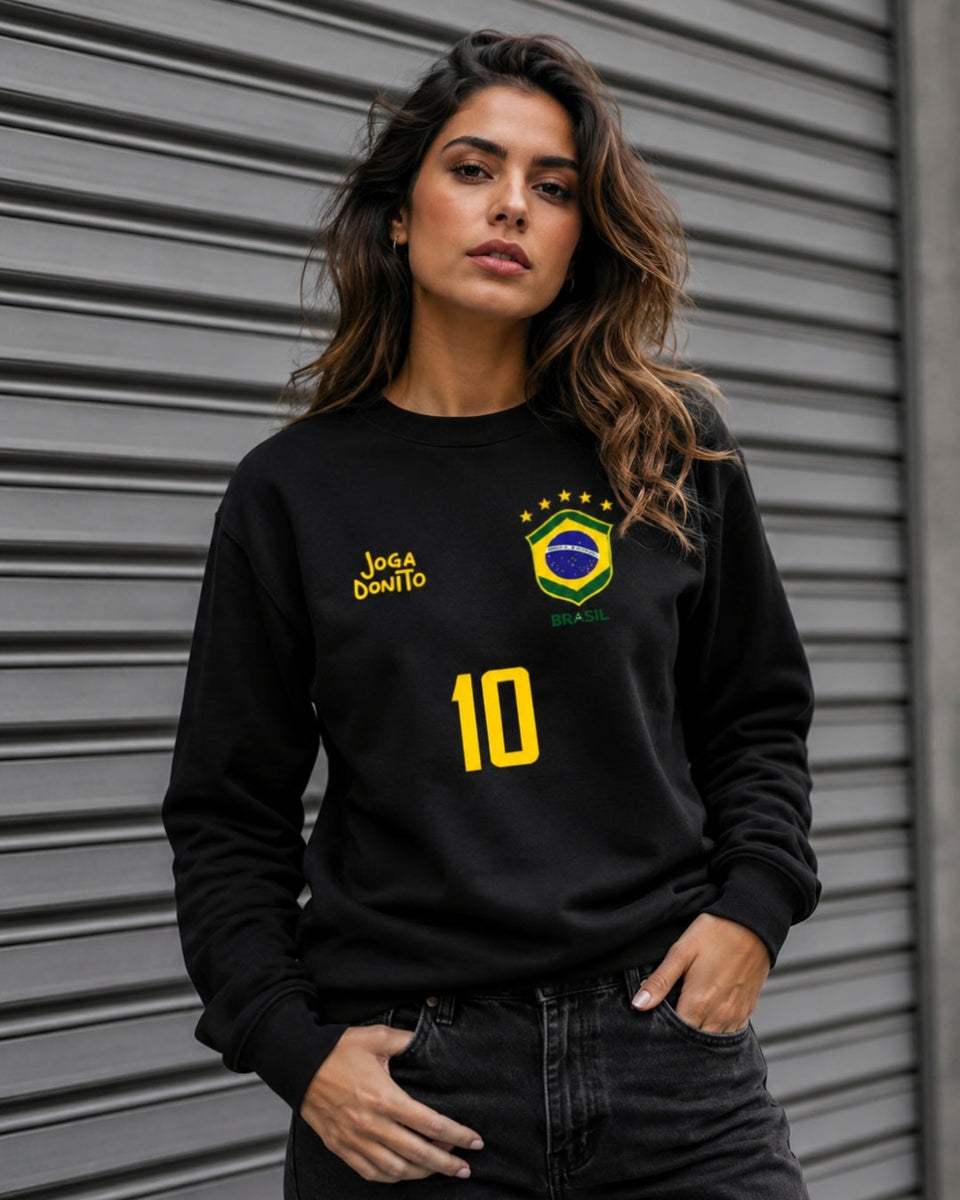 Moletom Brasil Número 10 Escudo Nacional Esportivo Urbano