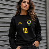 Moletom Brasil 10 Escudo Nacional Estilo Casual Esportivo Urbano